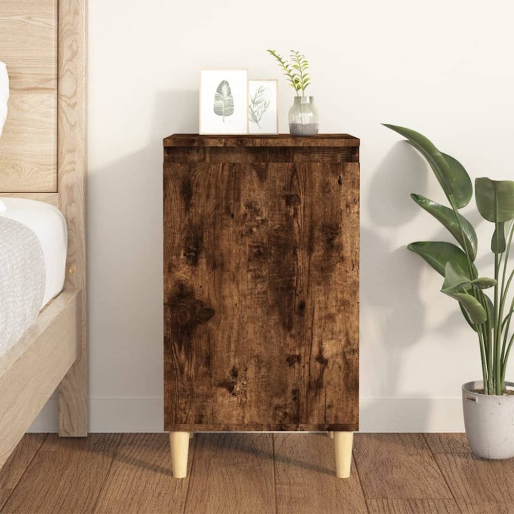 vidaXL Sängbord rökfärgad ek 40x35x70 cm konstruerat trä
