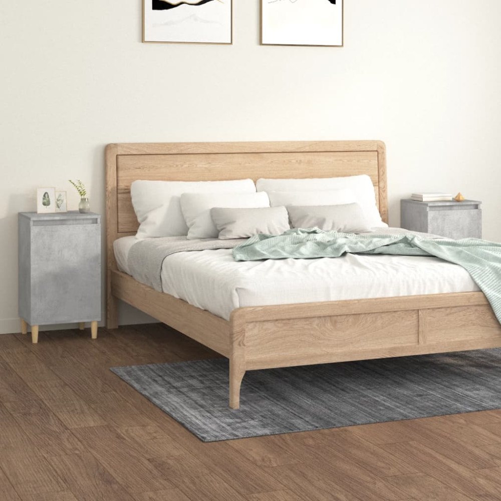 vidaXL Sängbord 2 st betonggrå 40x35x70 cm konstruerat trä