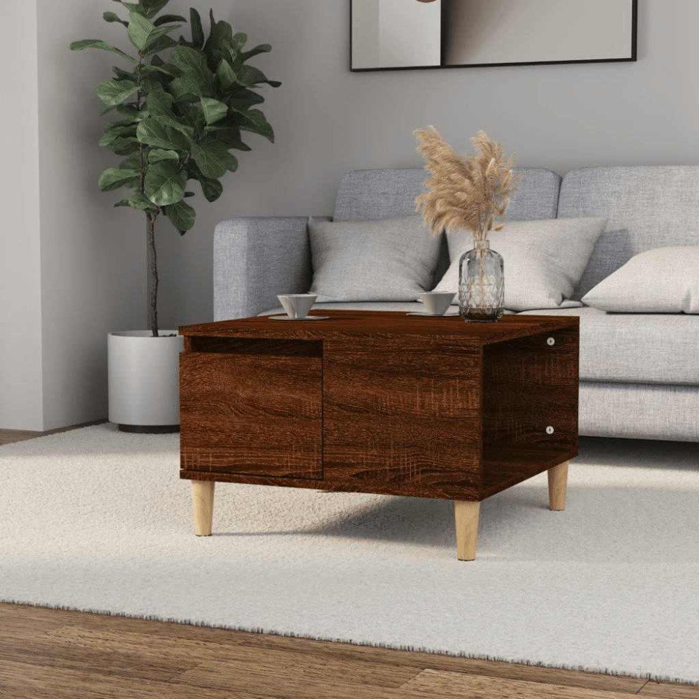 vidaXL Soffbord brun ek 55x55x36,5 cm konstruerat trä