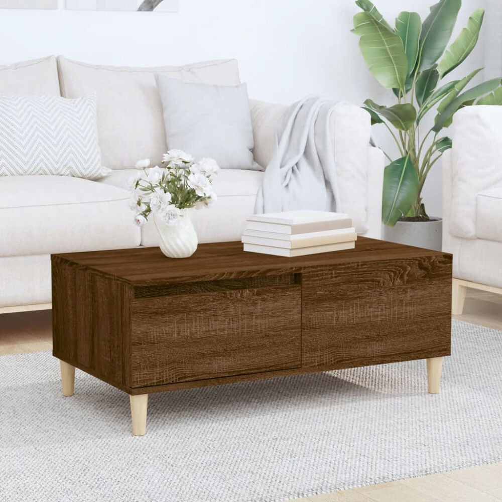 vidaXL Soffbord brun ek 90x50x36,5 cm konstruerat trä