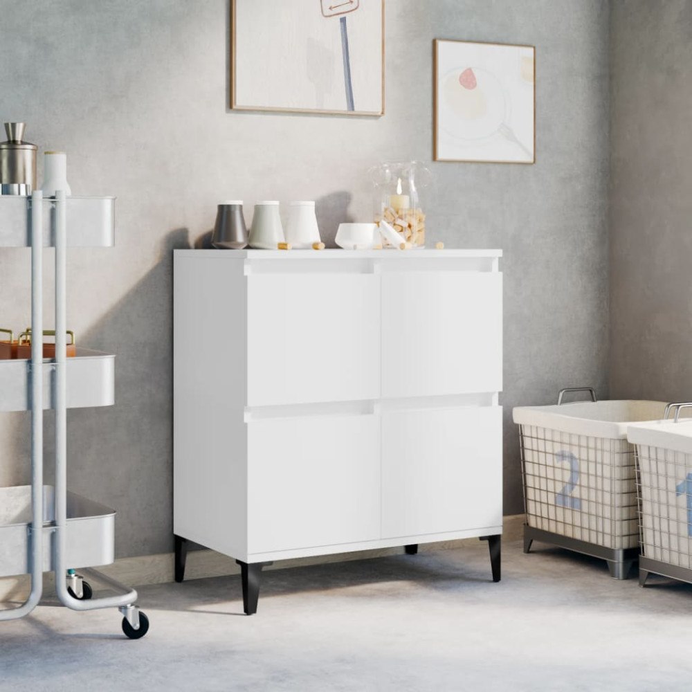 vidaXL Byrå vit 60x35x70 cm konstruerat trä