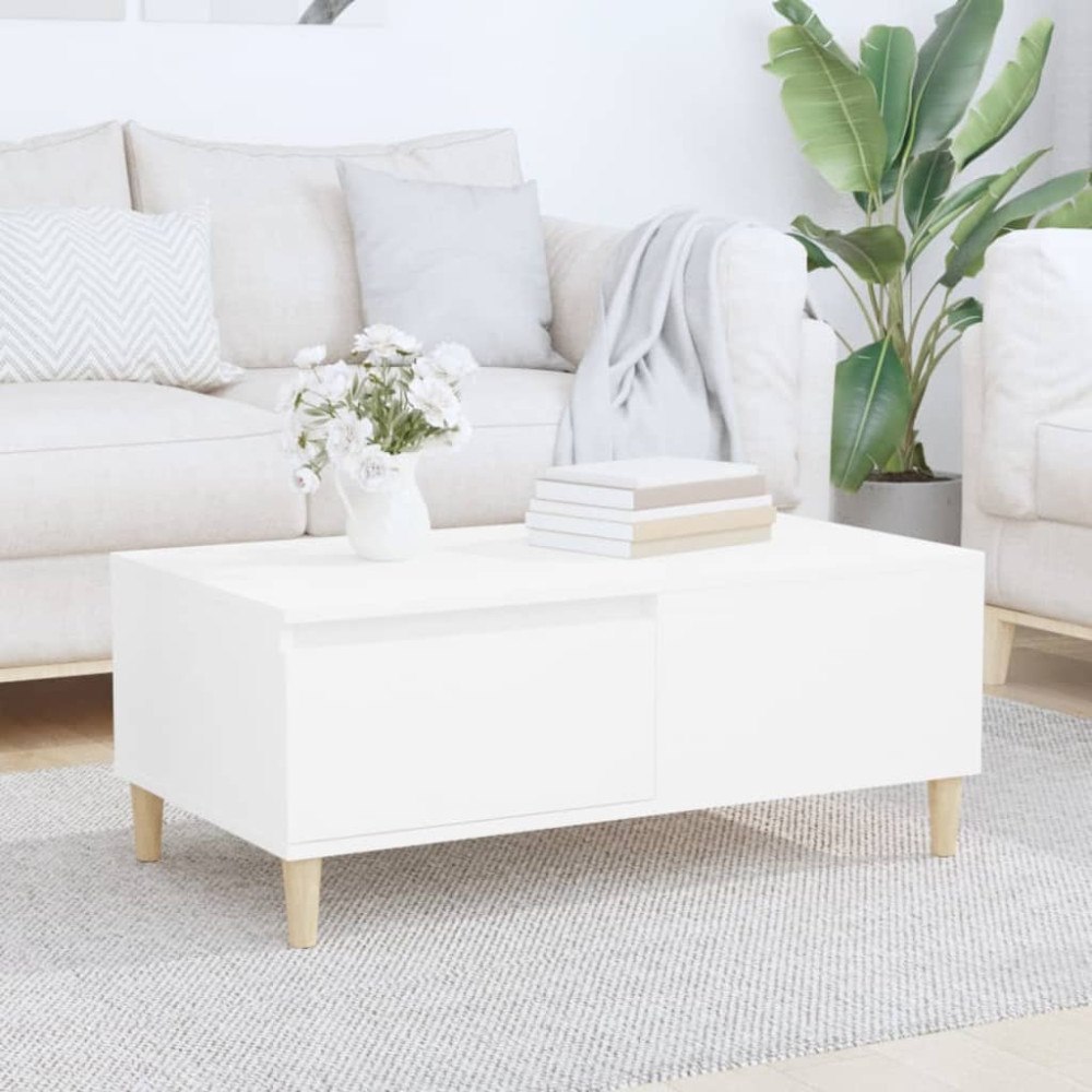 vidaXL Soffbord vit 90x50x36,5 cm konstruerat trä