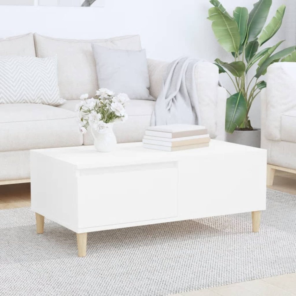 vidaXL Soffbord vit 90x50x36,5 cm konstruerat trä