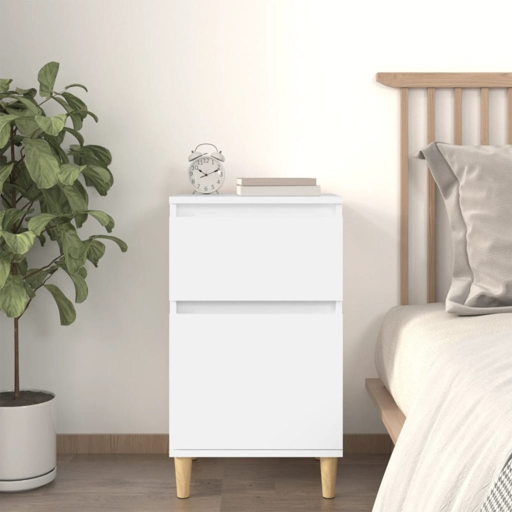 vidaXL Sängbord vit 40x35x70 cm