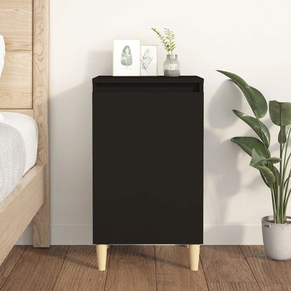 vidaXL Sängbord svart 40x35x70 cm konstruerat trä