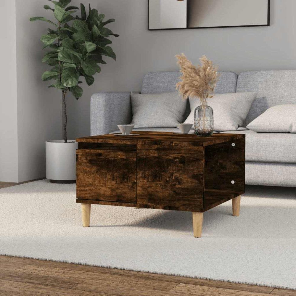 vidaXL Soffbord rökfärgad ek 55x55x36,5 cm konstruerat trä