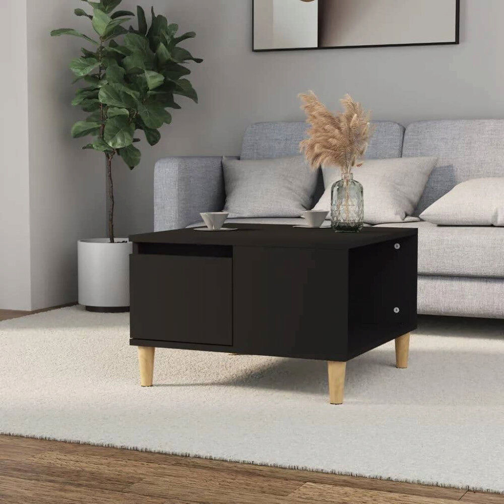 vidaXL Soffbord svart 55x55x36,5 cm konstruerat trä