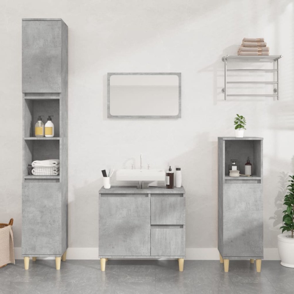 vidaXL Badrumsskåp betonggrå 30x30x190 cm konstruerat trä