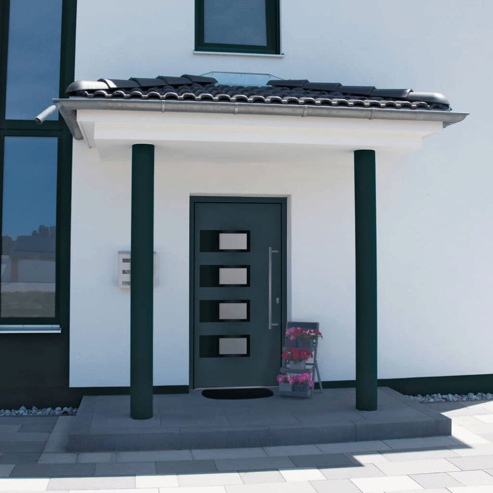 vidaXL Ytterdörr antracit 100x200 cm aluminium och PVC
