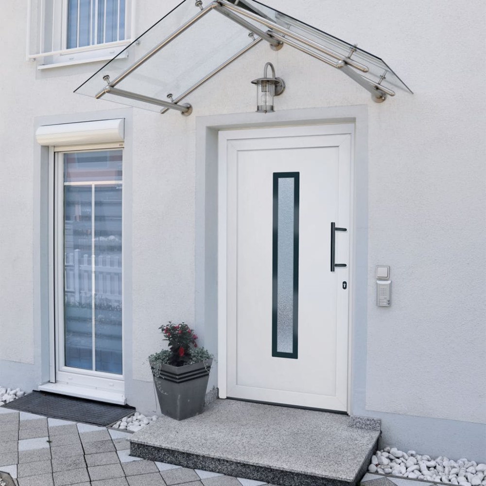 vidaXL Ytterdörr vit 108x208 cm PVC