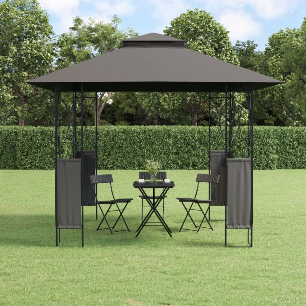 vidaXL Paviljong med tak antracit 300x300x270 cm stål