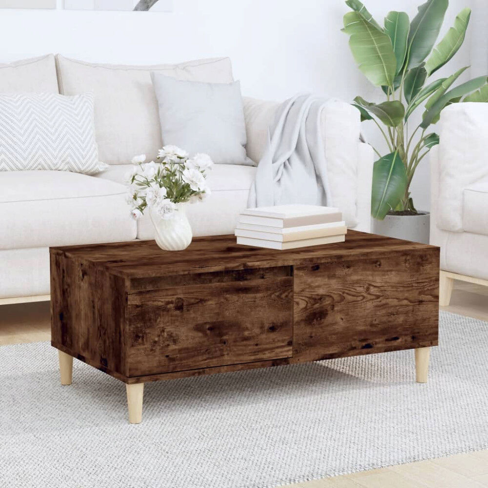 vidaXL Soffbord rökfärgad ek 90x50x36,5 cm konstruerat trä