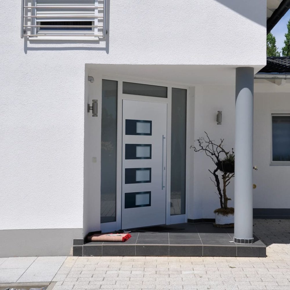 vidaXL Ytterdörr vit 100x200 cm aluminium och PVC