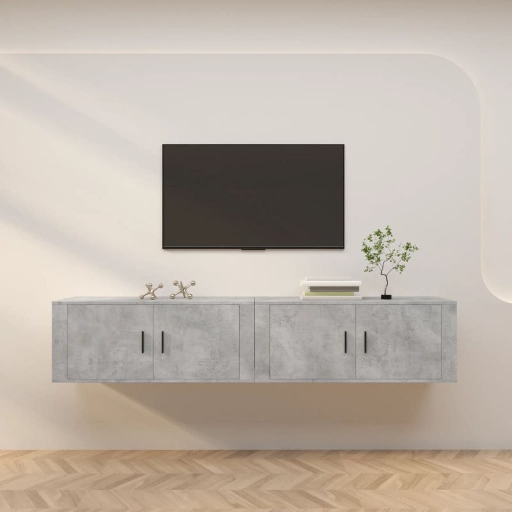 vidaXL Väggmonterade tv-skåp 2 st betonggrå 100x34,5x40 cm