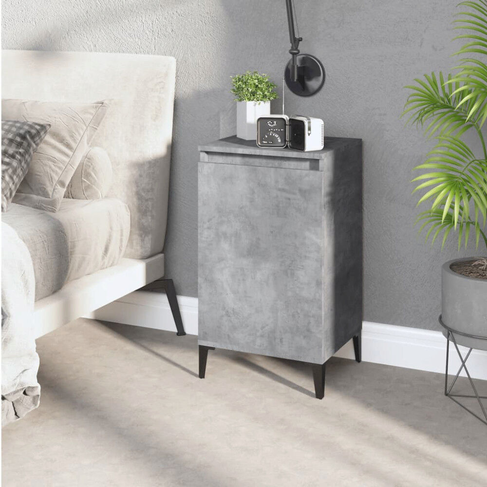 vidaXL Sängbord betonggrå 40x35x70 cm konstruerat trä