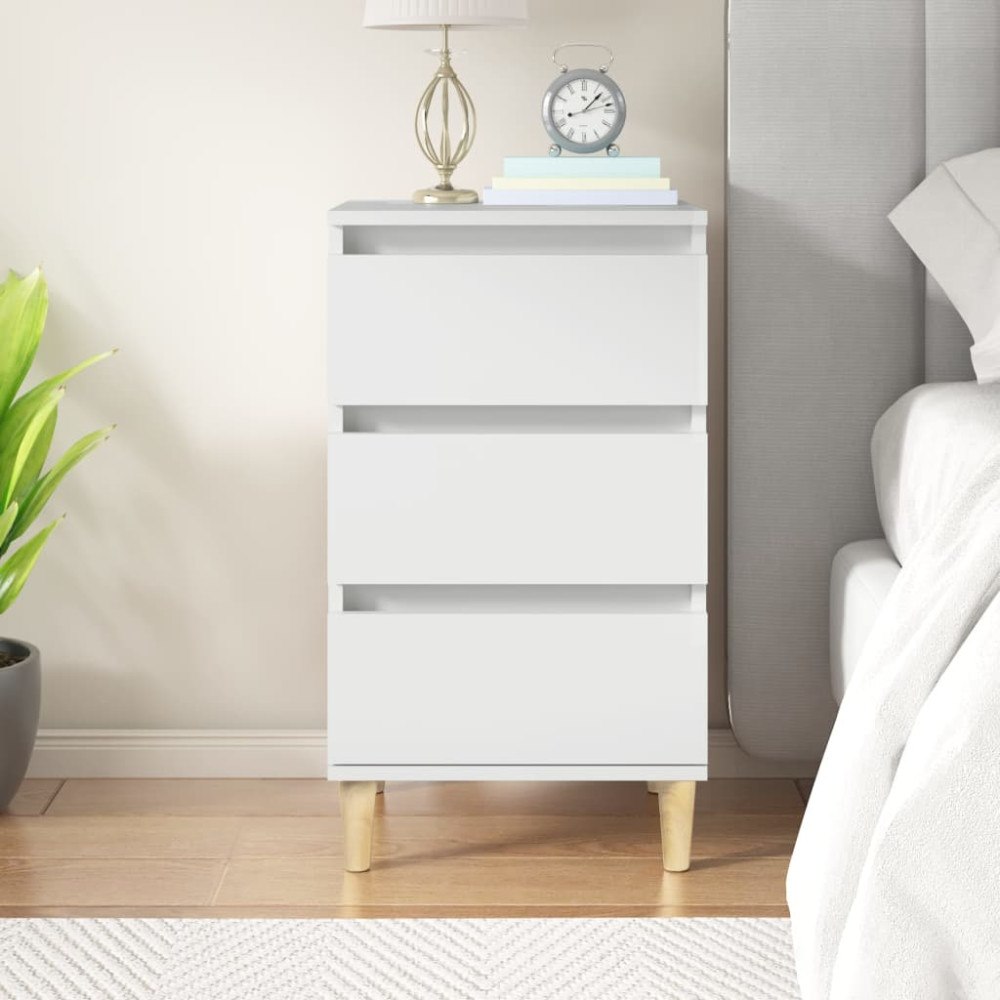 vidaXL Sängbord vit 40x35x70 cm konstruerat trä