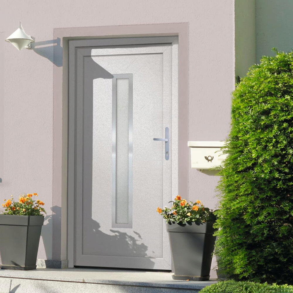 vidaXL Ytterdörr vit 98x208 cm PVC
