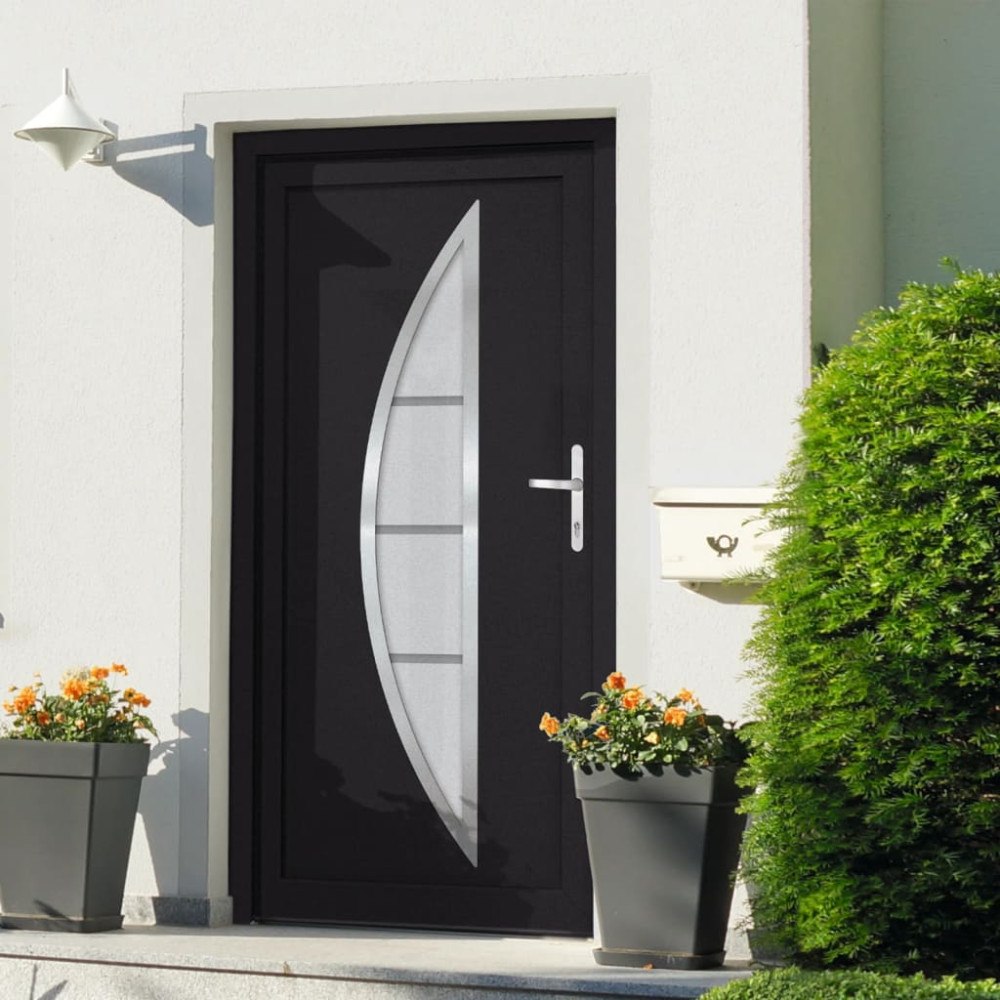 vidaXL Ytterdörr antracit 108x200 cm PVC