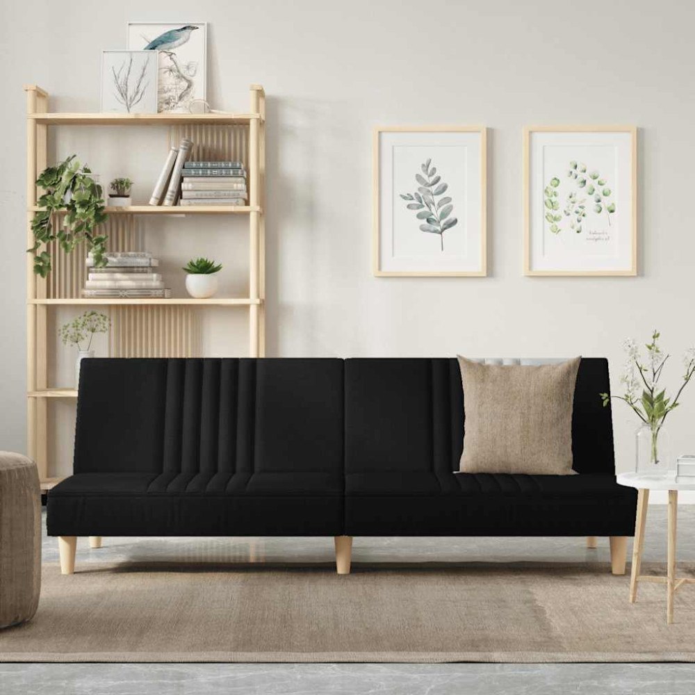 vidaXL Bäddsoffa svart tyg
