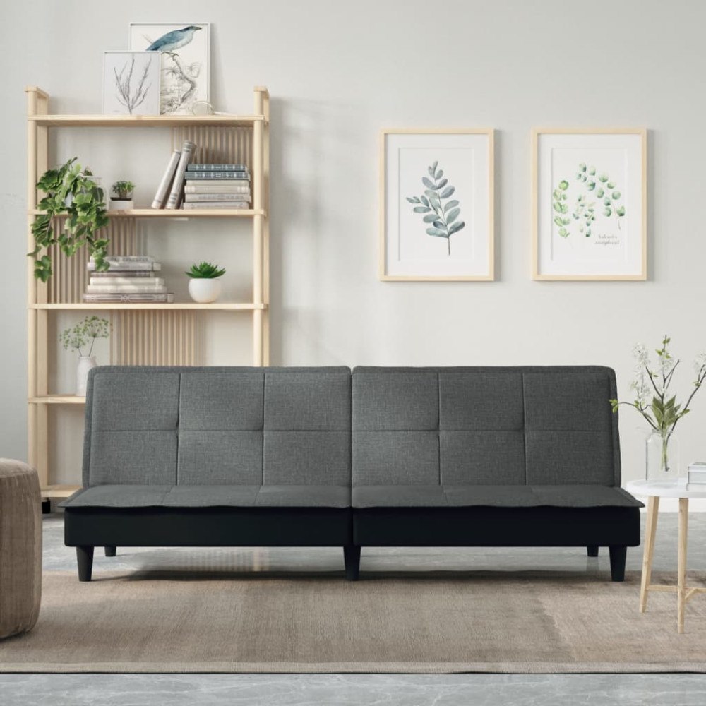 vidaXL Bäddsoffa mörkgrå tyg