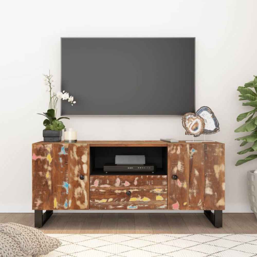 vidaXL TV-skåp 105x33,5x46 cm massivt återvunnet och konstruerat trä