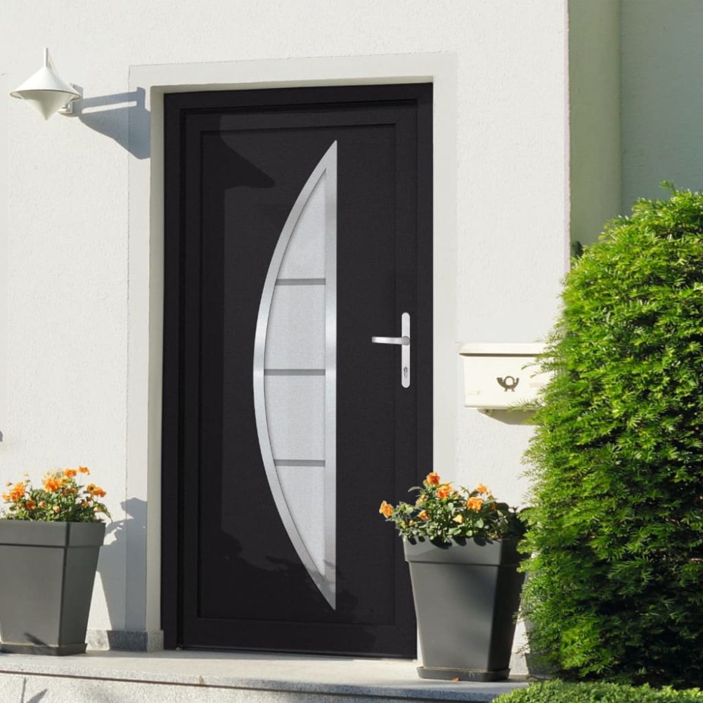 vidaXL Ytterdörr antracit 98x208 cm PVC