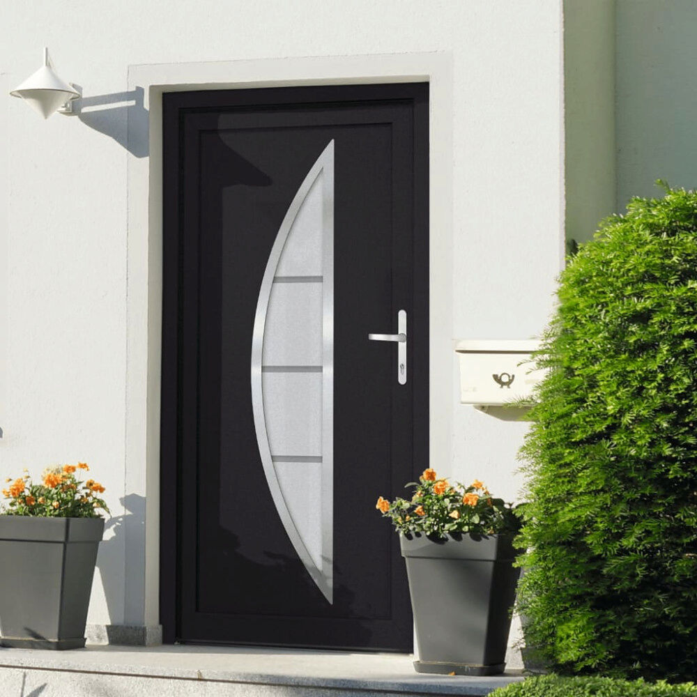 vidaXL Ytterdörr antracit 98x208 cm PVC