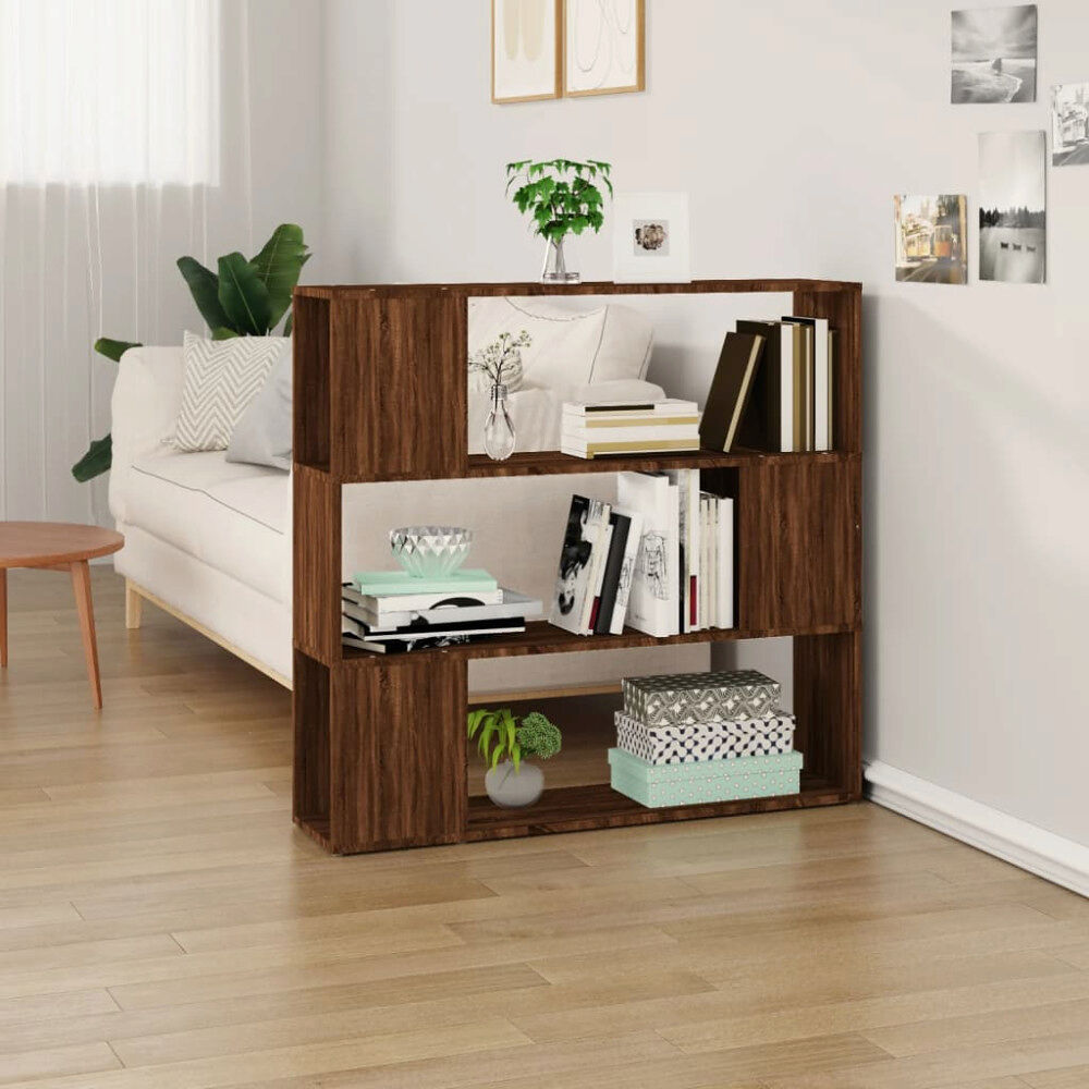 vidaXL Bokhylla/rumsavdelare brun ek 100x24x94 cm
