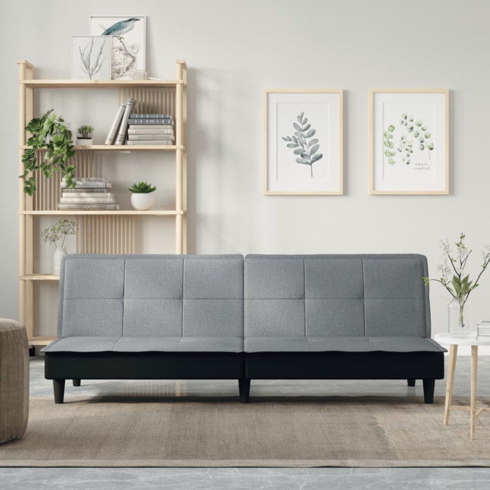 vidaXL Bäddsoffa ljusgrå tyg