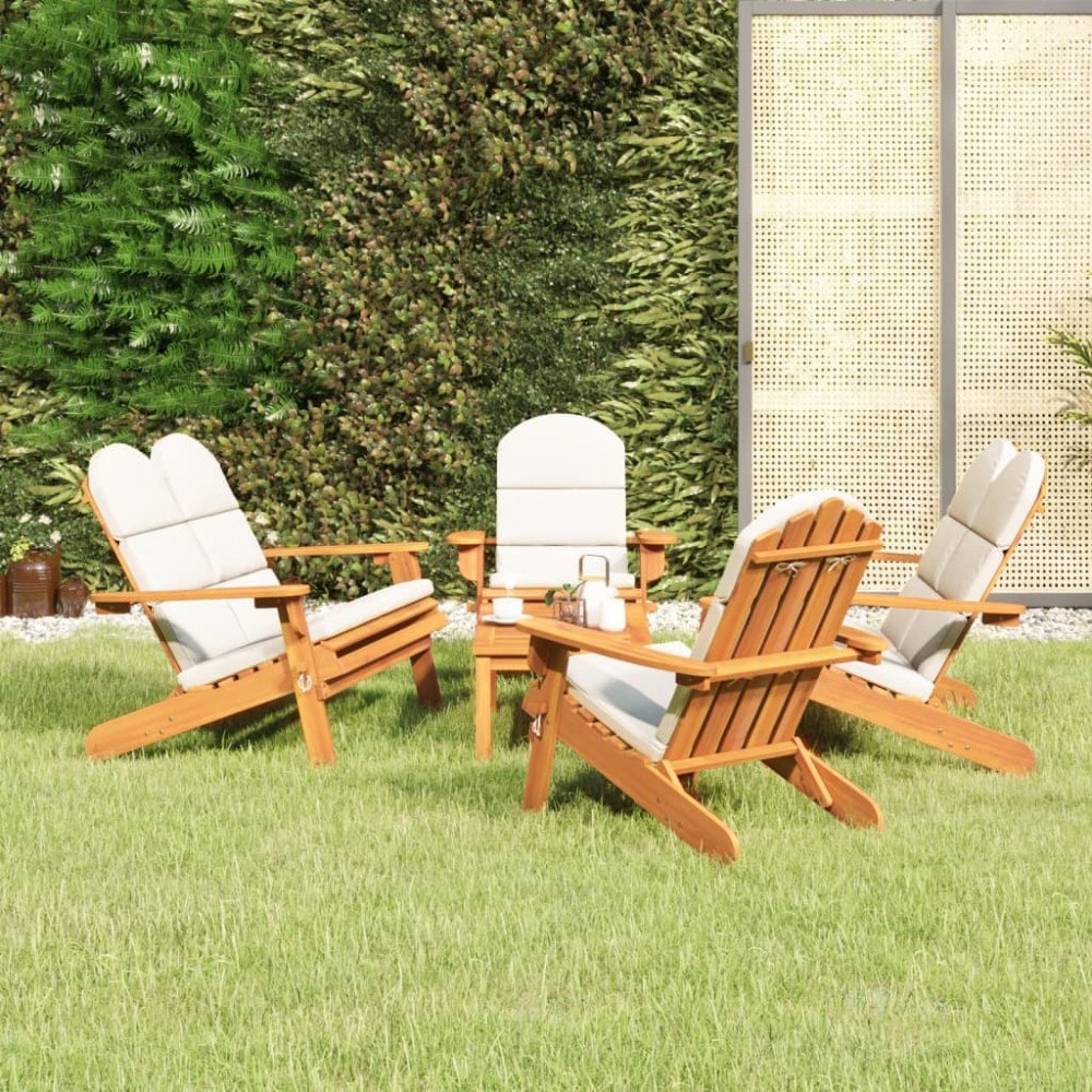 vidaXL Loungegrupp för trädgården 5 delar massivt akaciaträ