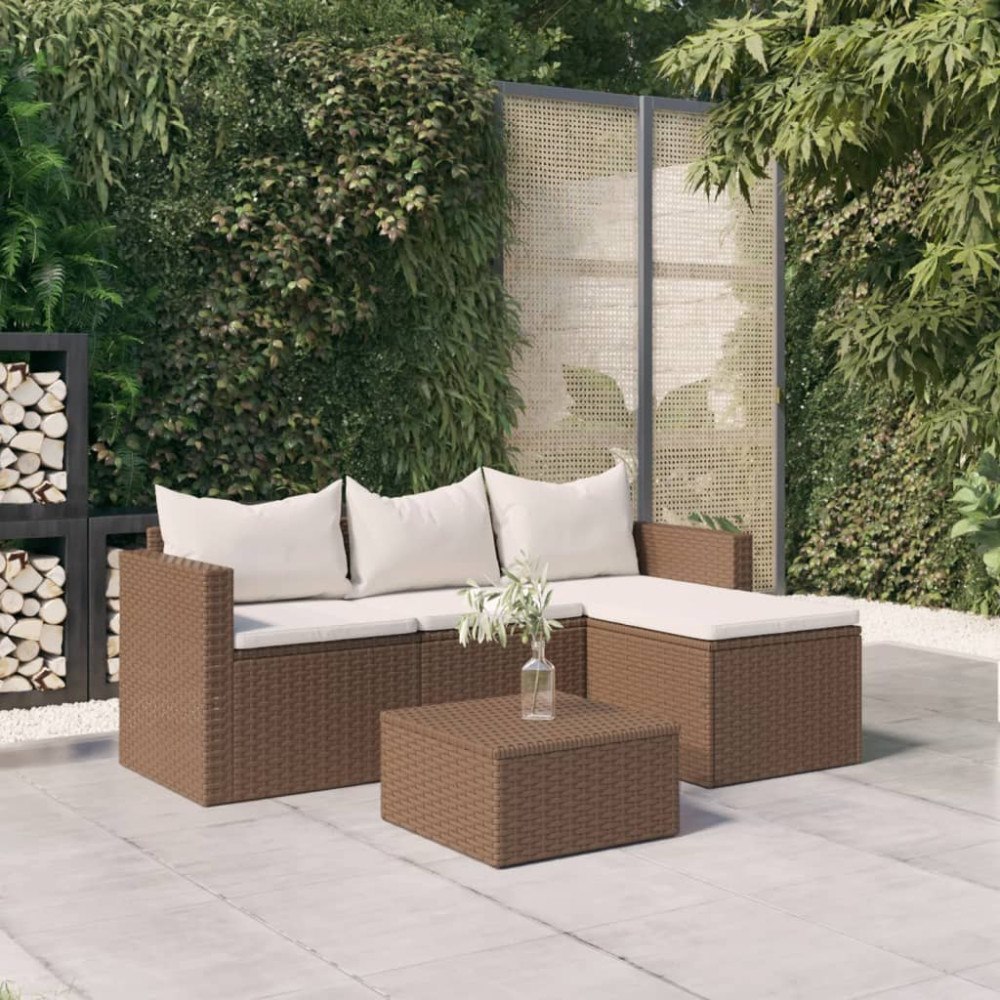 vidaXL Loungegrupp brun konstrotting