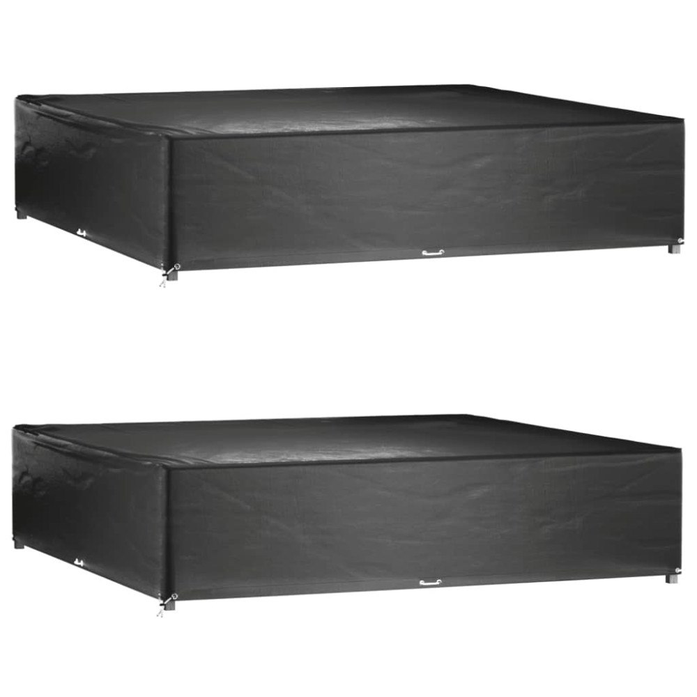 vidaXL Överdrag för utemöbler 2st 16 ölj. 240x240x55 cm fyrkantig