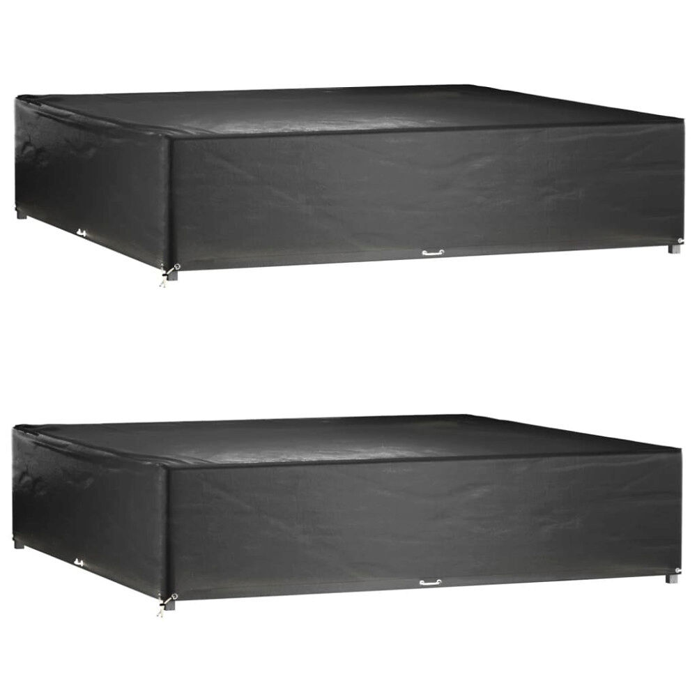 vidaXL Överdrag för utemöbler 2st 16 ölj. 240x240x55 cm fyrkantig