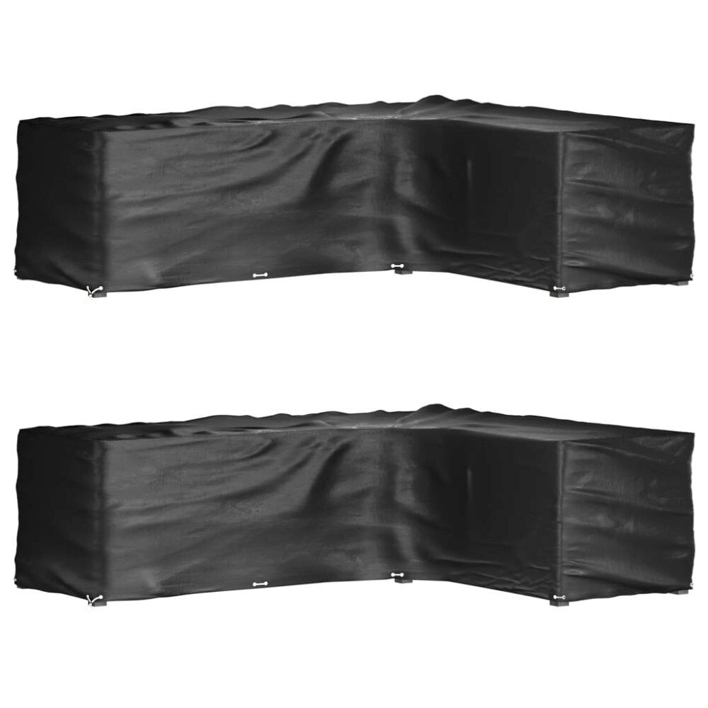 vidaXL Överdrag för utemöbler 2st 18 ölj. 285x220x80 cm L-format
