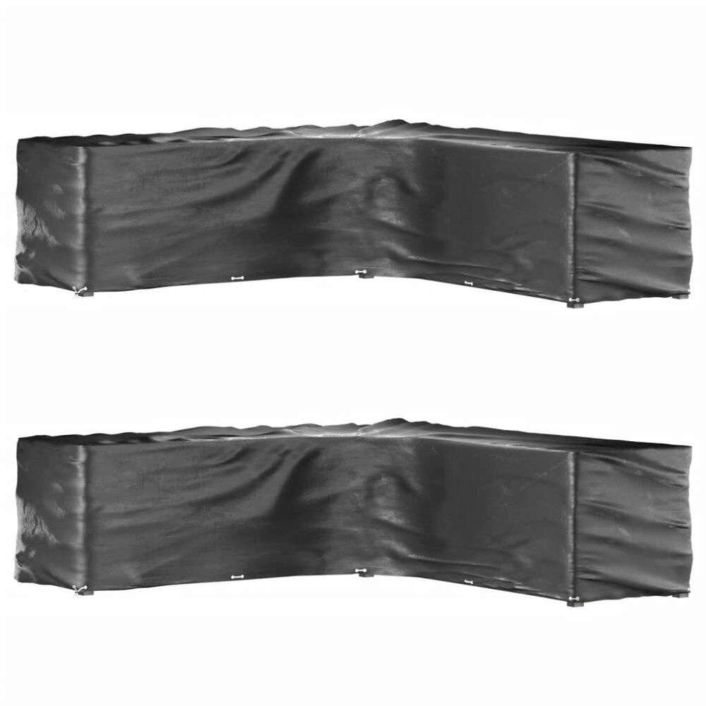vidaXL Överdrag för utemöbler 2st 20 ölj. 300x300x90 cm L-format
