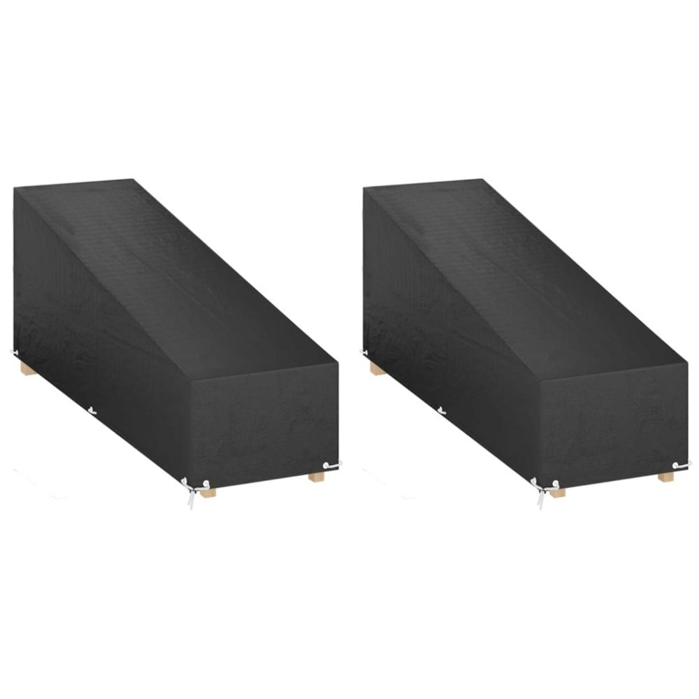 vidaXL Överdrag för solsäng 2st 12 öljetter 205x75x40/70 cm polyeten