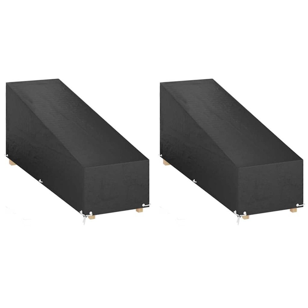vidaXL Överdrag för solsäng 2st 12 öljetter 200x65x35/60 cm polyeten