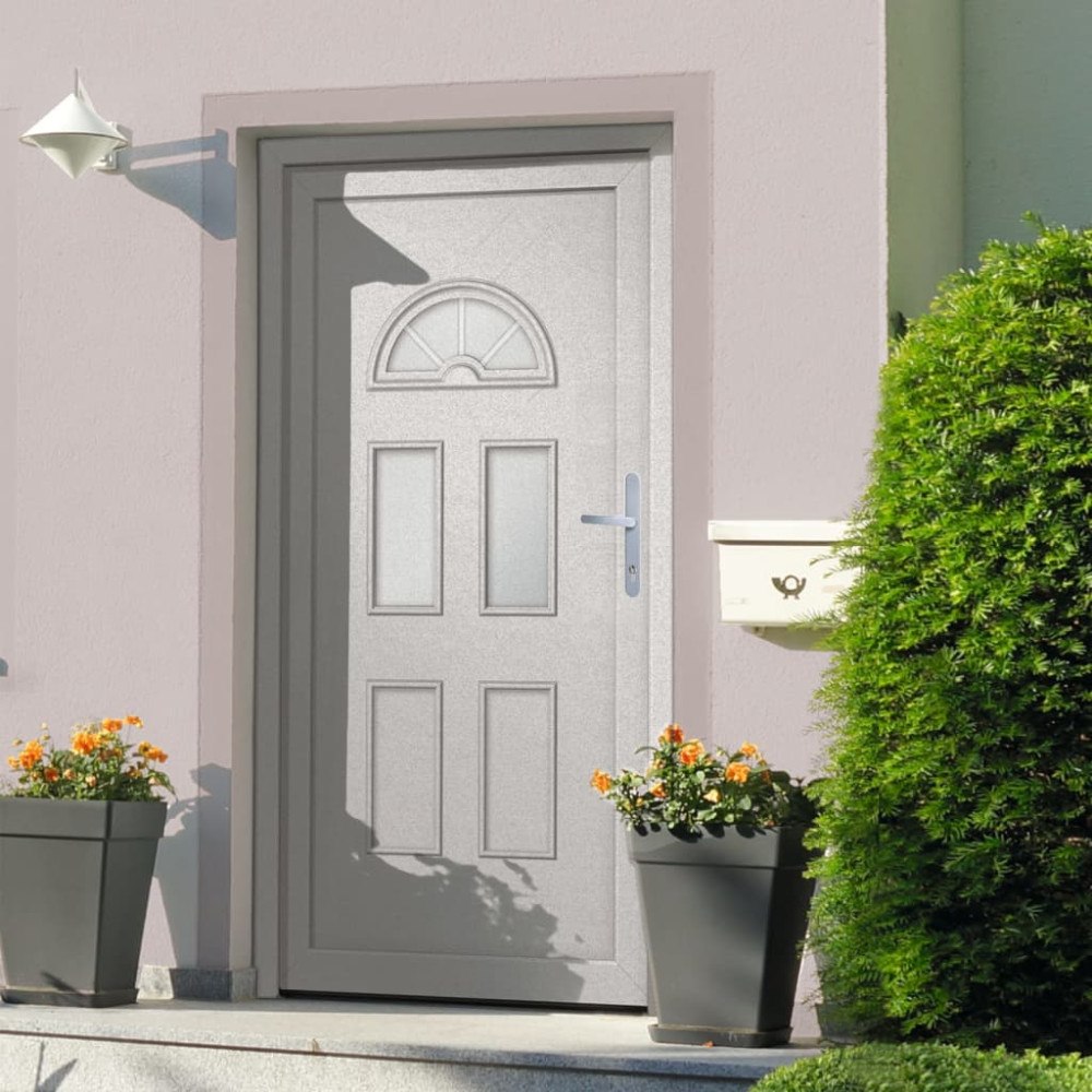 vidaXL Ytterdörr vit 88x208 cm PVC