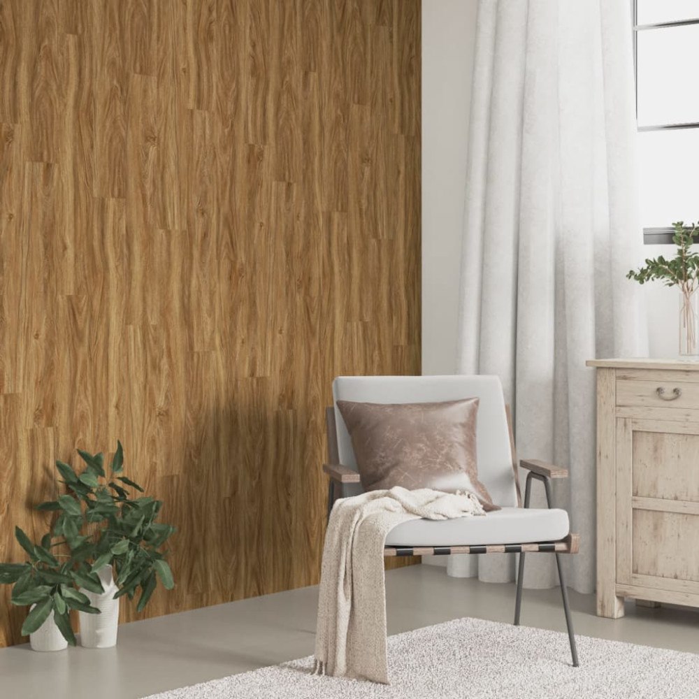 vidaXL Väggpaneler träimitation brun PVC 4,12 m²