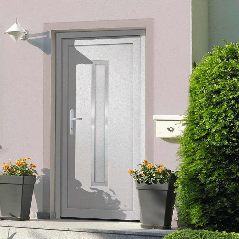 vidaXL Ytterdörr vit 108x208 cm PVC
