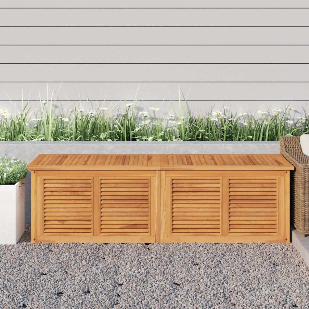 vidaXL Trädgårdslåda med påse 175x50x55 cm massiv teak