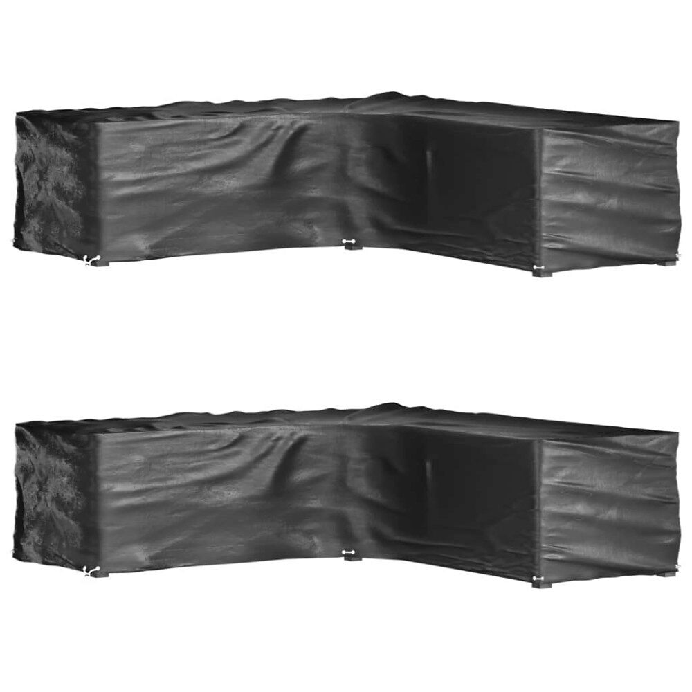 vidaXL Överdrag för utemöbler 2st 16 ölj. 285x285x70 cm L-format