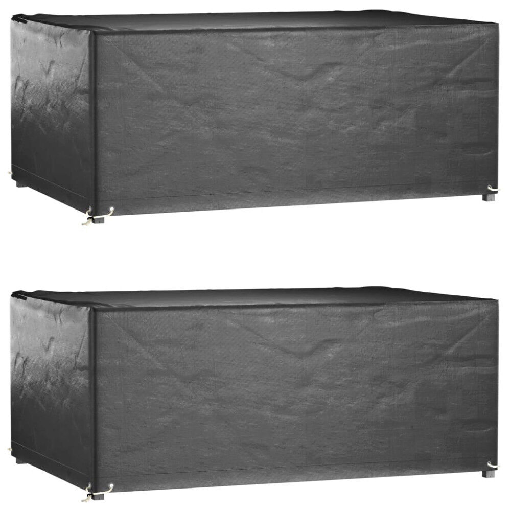 vidaXL Överdrag för utemöbler 2 st 8 ölj. 180x122x75 cm rektangulärt