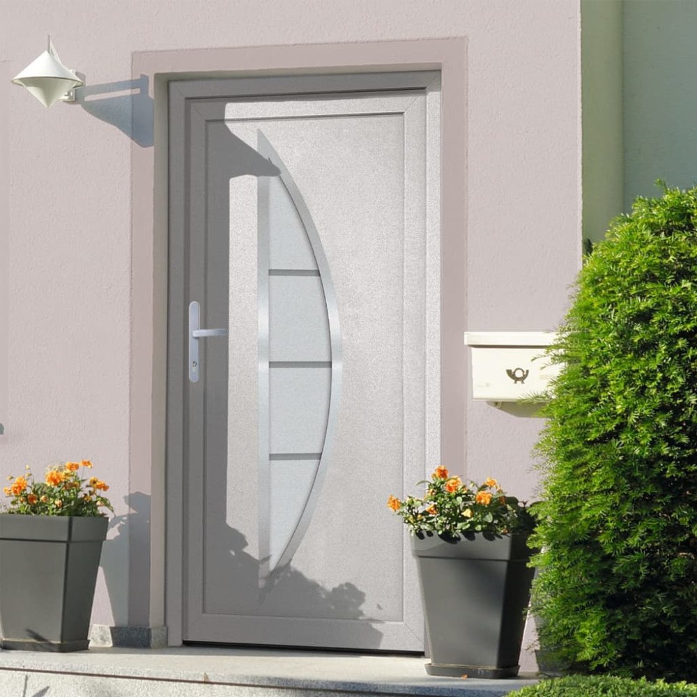 vidaXL Ytterdörr vit 108x208 cm PVC