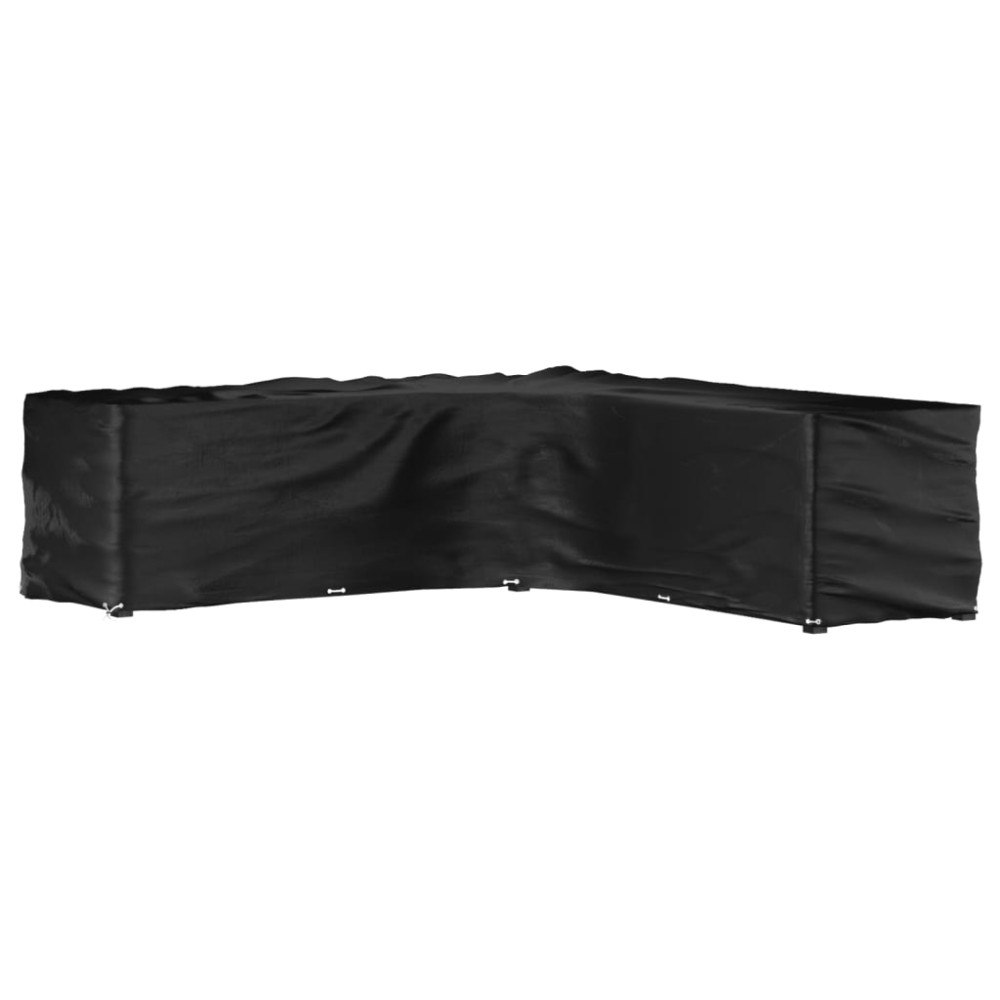 vidaXL Överdrag för utemöbler 20 ölj. 300x300x90cm L-format