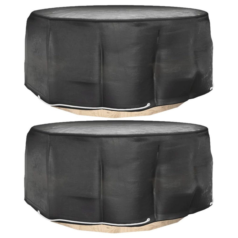 vidaXL Överdrag för trädgårdsmöbler 2 st 10 öljetter Ø260x90 cm rund