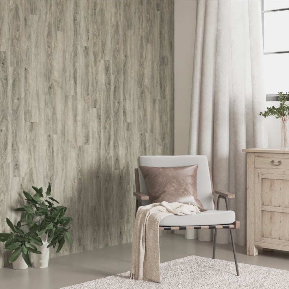 vidaXL Väggpaneler träimitation grå PVC 4,12 m²