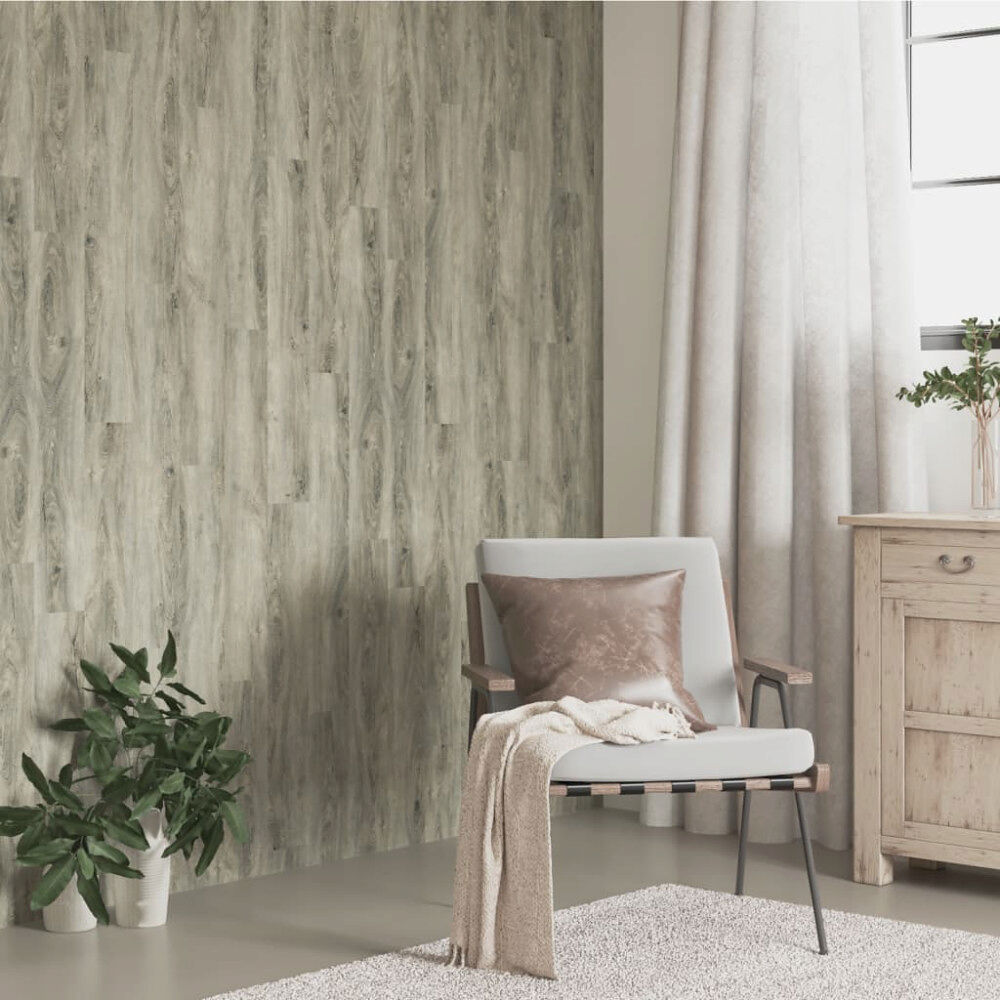 vidaXL Väggpaneler träimitation grå PVC 4,12 m²