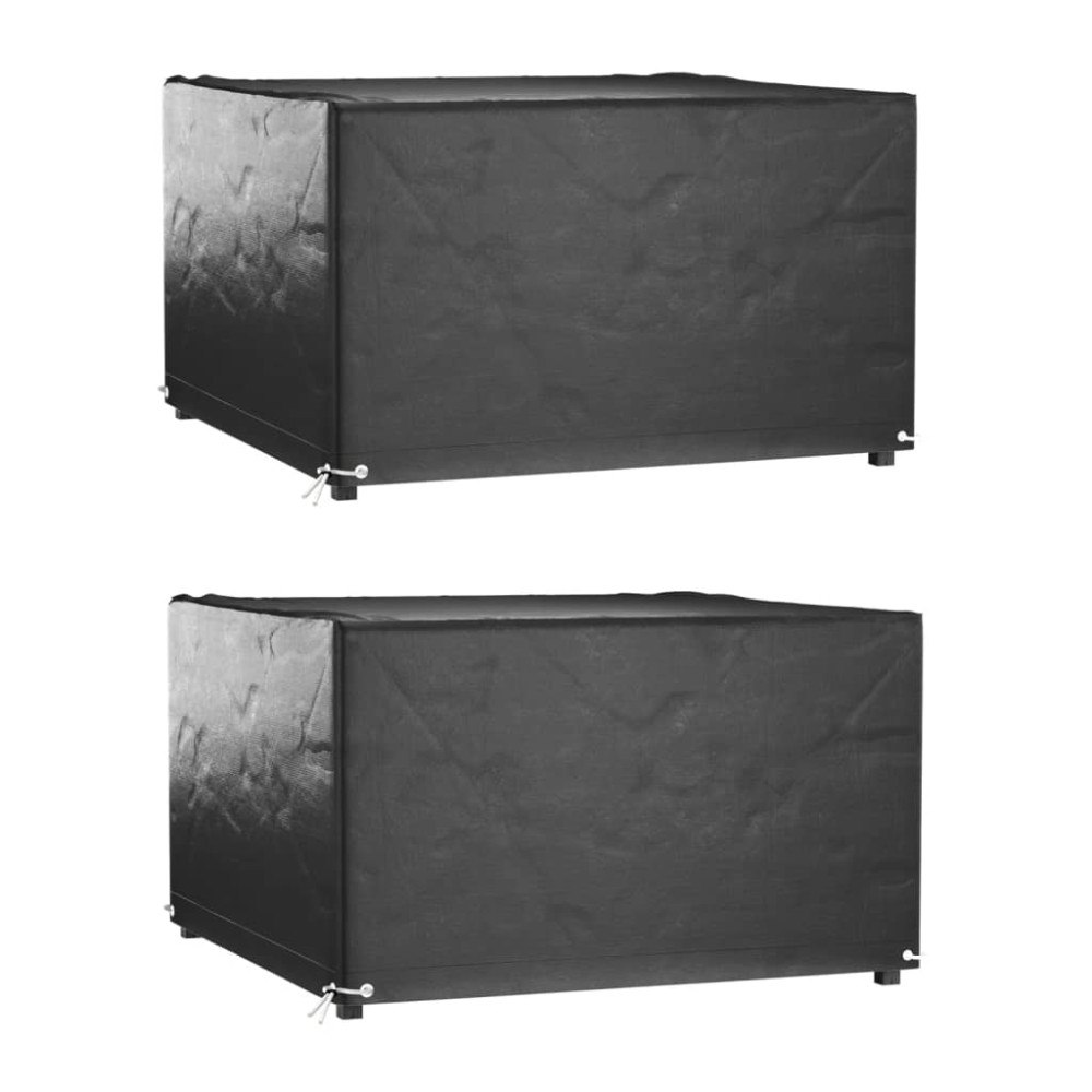 vidaXL Överdrag för utemöbler 2 st 8 ölj. 132x132x80 cm fyrkantig