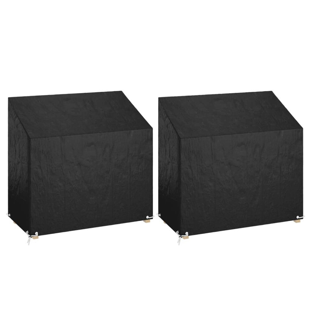 vidaXL Överdrag för utomhusbänk 2st 8 ölj. 130x70x70/88 cm polyeten